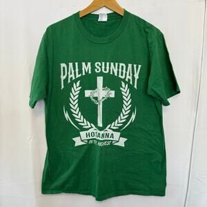 Palm Sunday Hosanna Cross Graphic T Shirt Large Christian Easter Tee